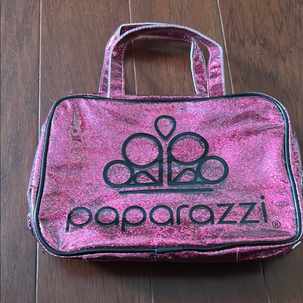 Paparazzi Sparkly Pink Tote Bag with Crown Logo